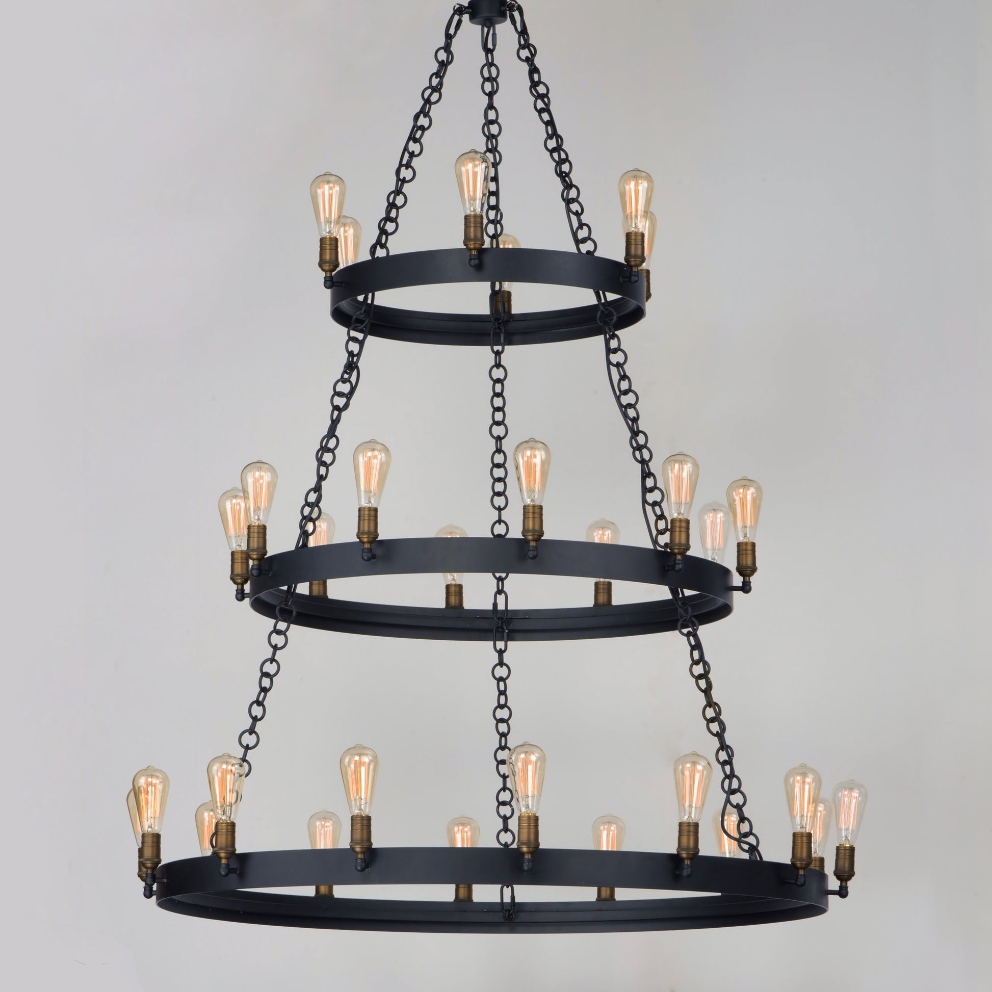 Noble 30-Light Chandelier Black/Natural Aged Brass by Maxim Lighting