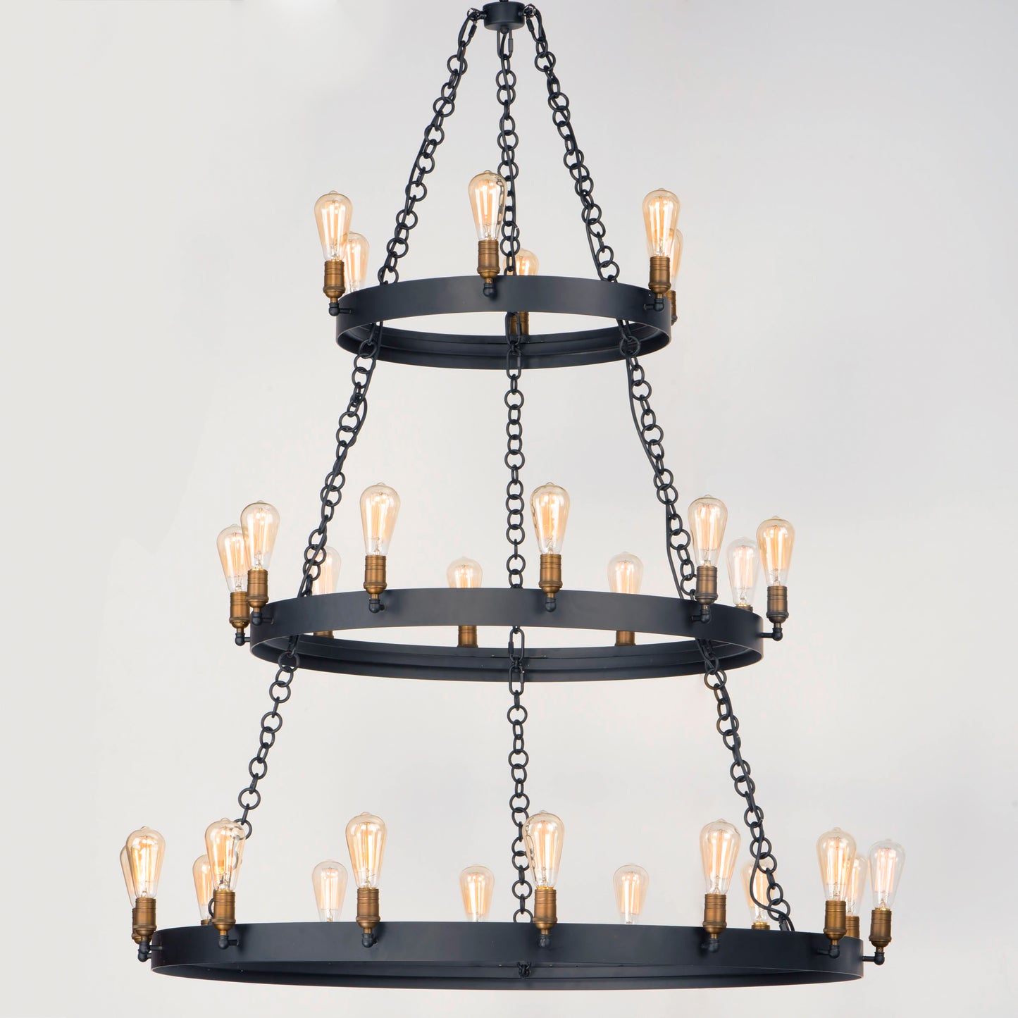Noble 30-Light Chandelier Black/Natural Aged Brass by Maxim Lighting