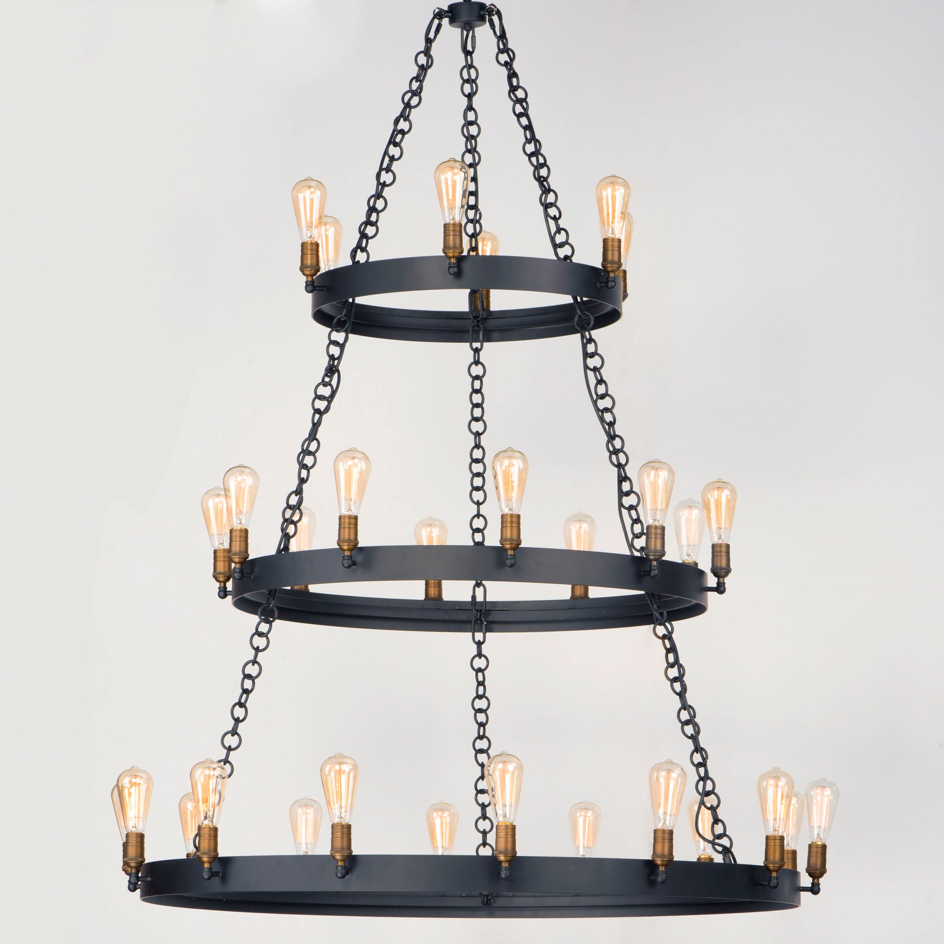 Noble 30-Light Chandelier Black/Natural Aged Brass by Maxim Lighting