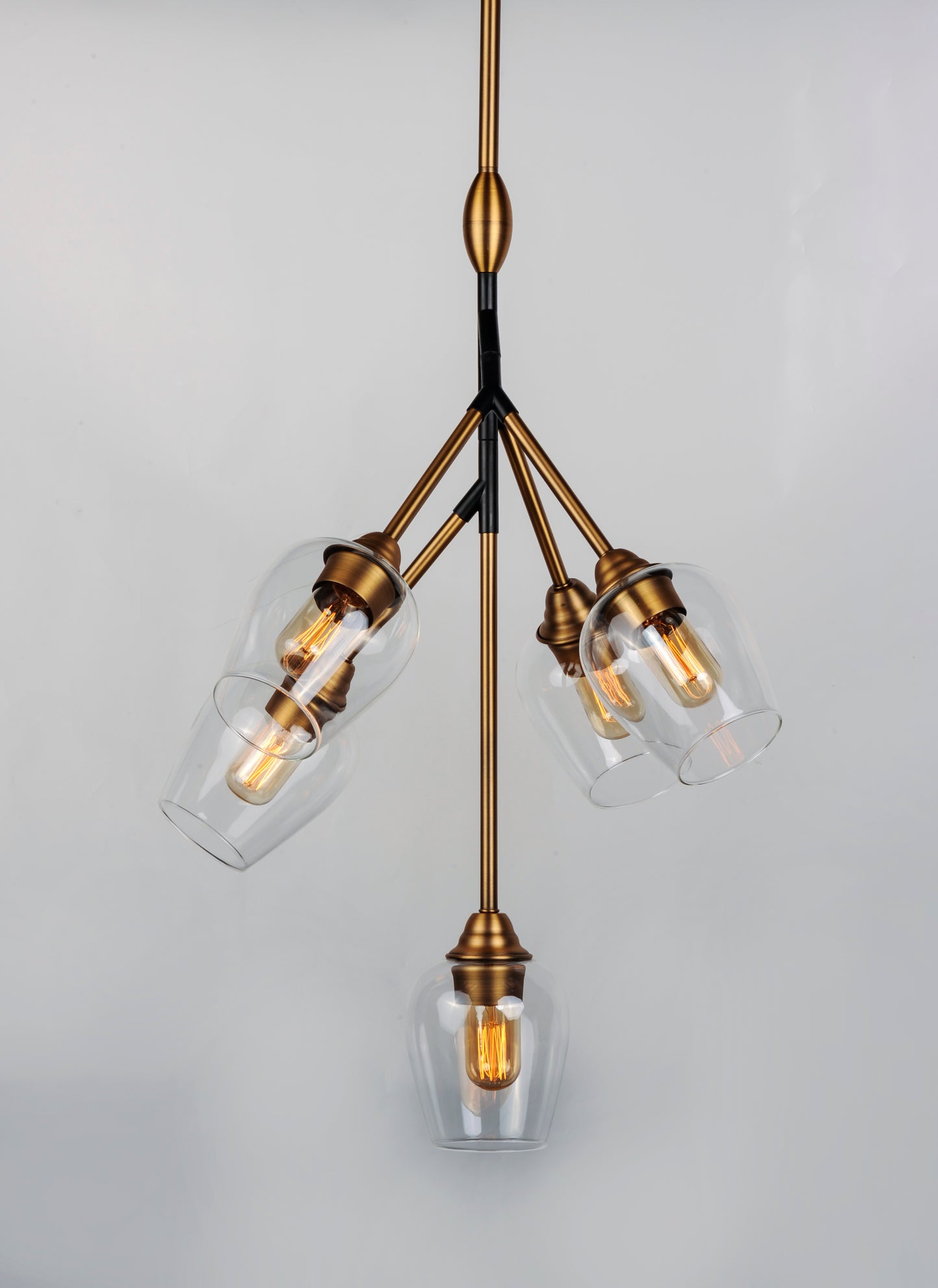 Savvy 5-Light Pendant Antique Brass/Black by Maxim Lighting