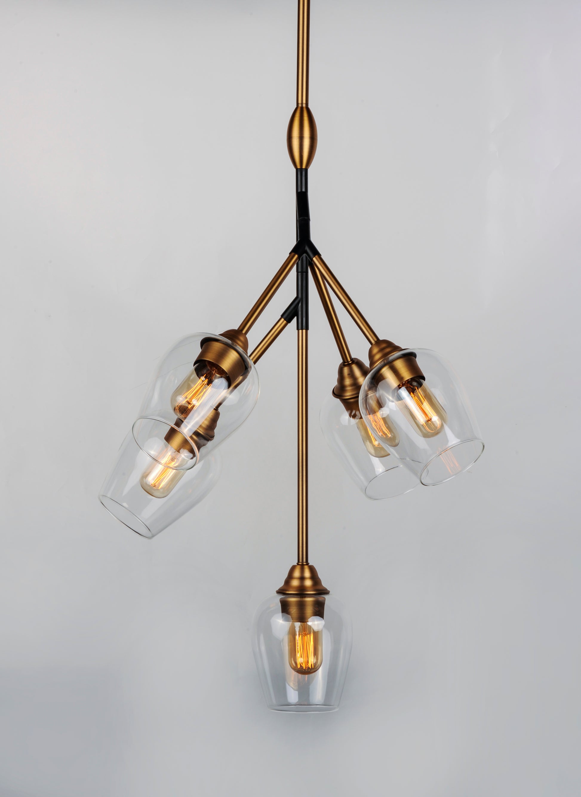 Savvy 5-Light Pendant Antique Brass/Black by Maxim Lighting
