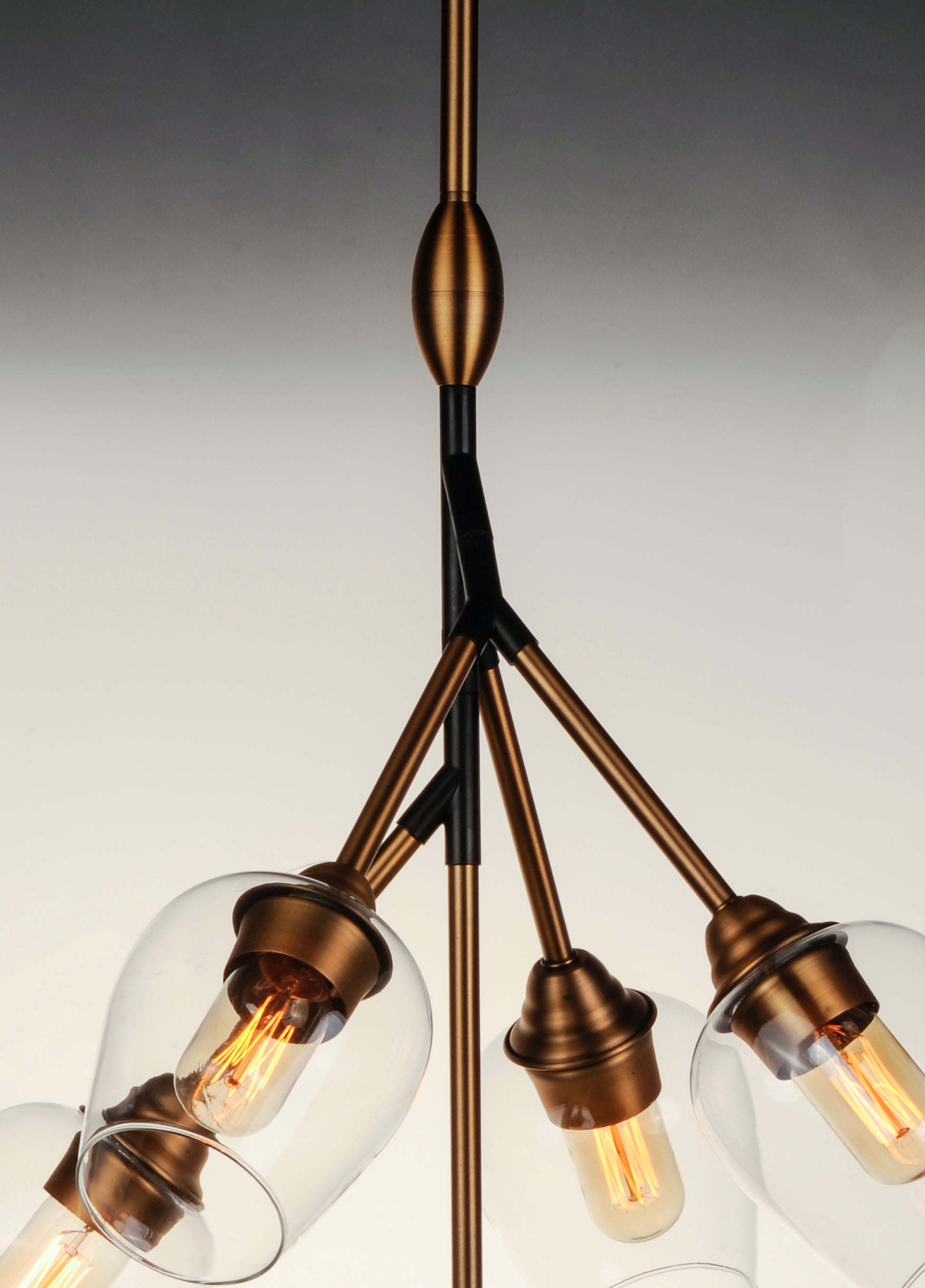 Savvy 5-Light Pendant Antique Brass/Black by Maxim Lighting