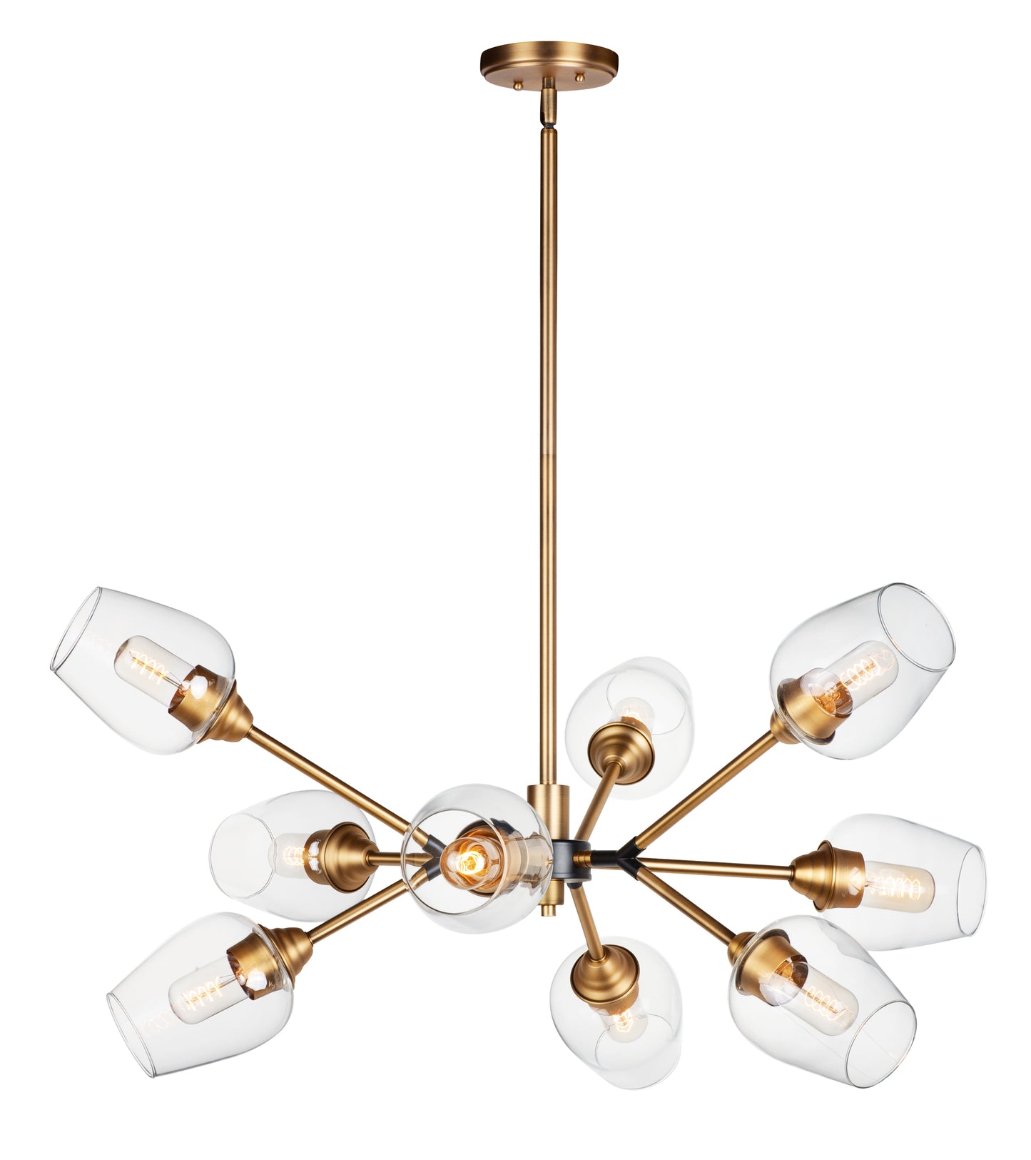 Savvy 9-Light Chandelier Antique Brass/Black by Maxim Lighting