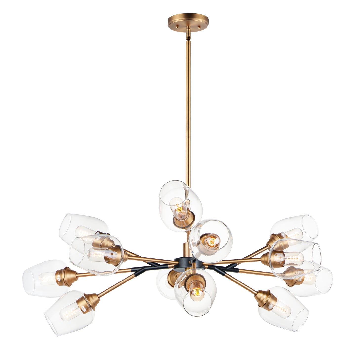 Savvy 12-Light Chandelier Antique Brass/Black by Maxim Lighting