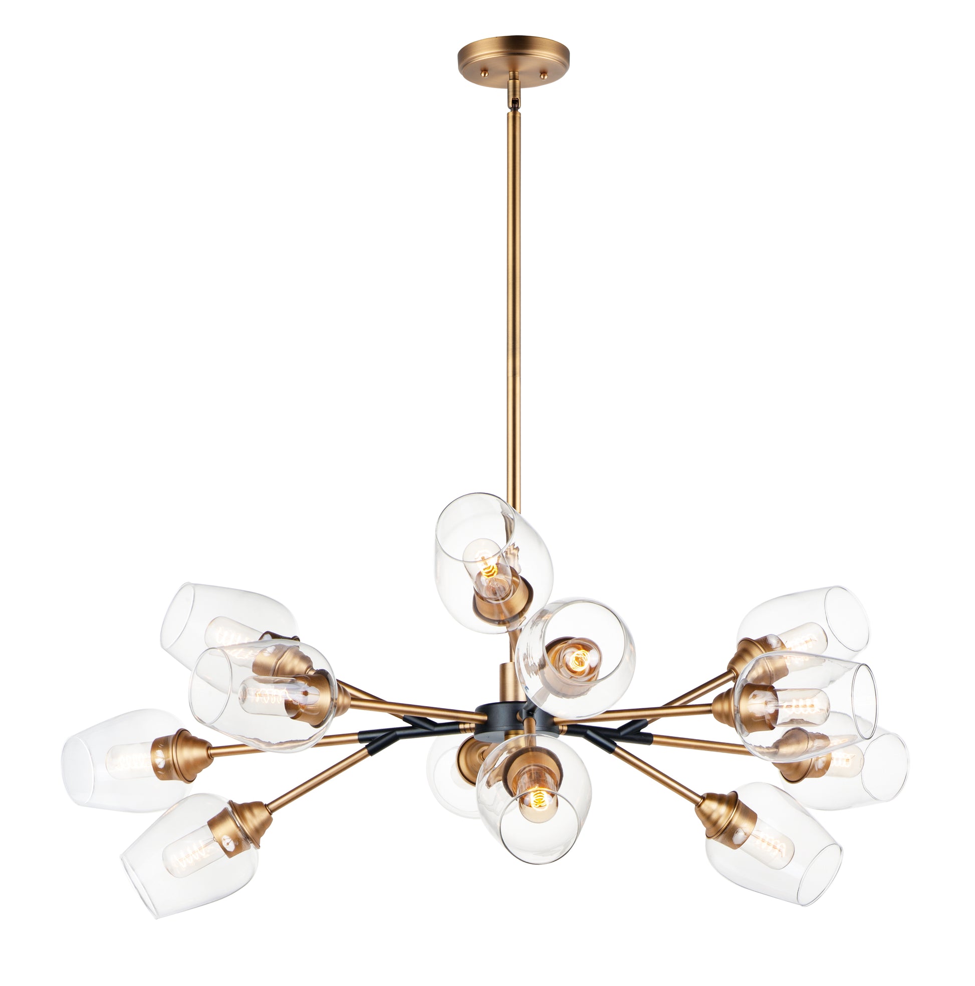 Savvy 12-Light Chandelier Antique Brass/Black by Maxim Lighting