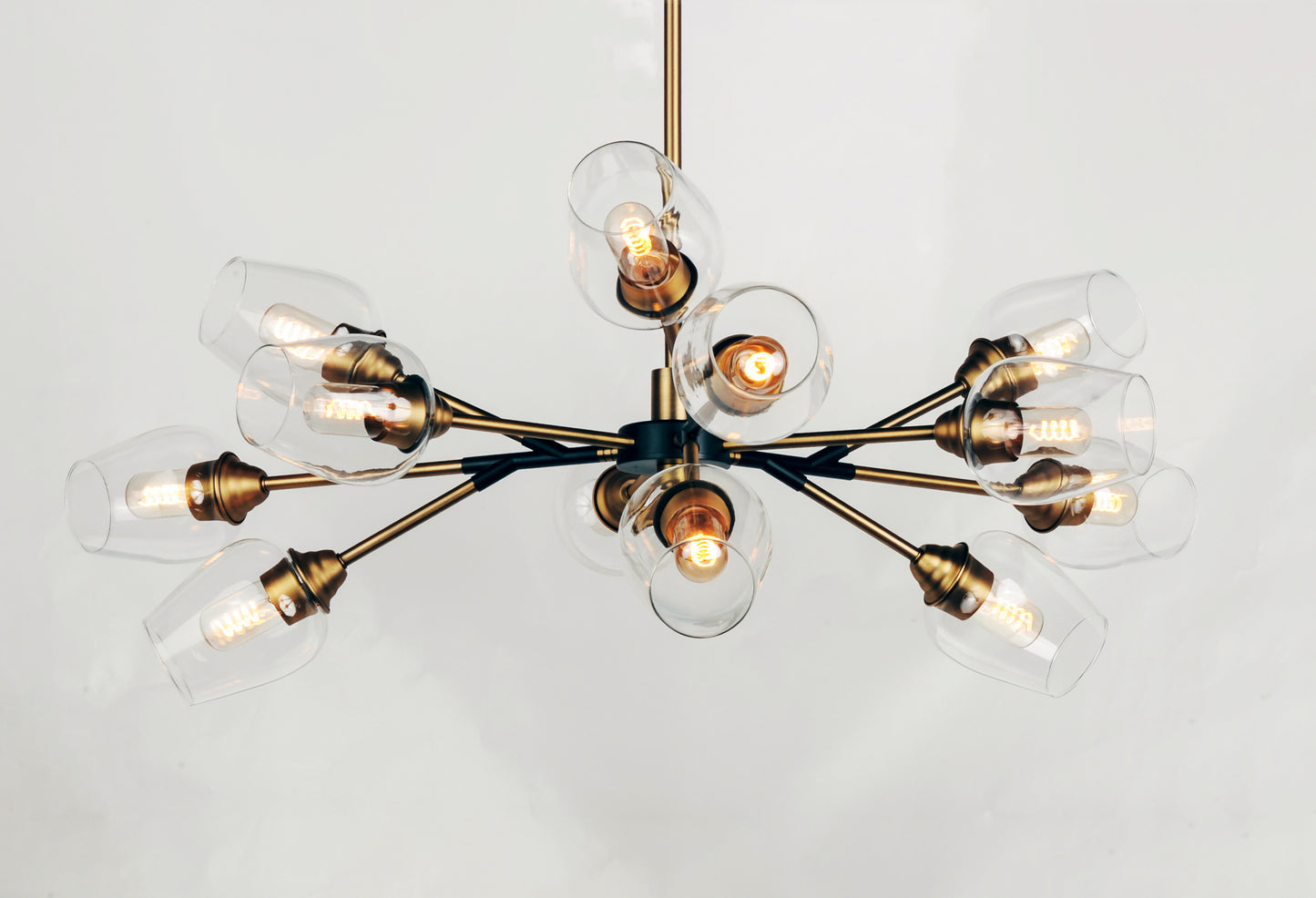 Savvy 12-Light Chandelier Antique Brass/Black by Maxim Lighting