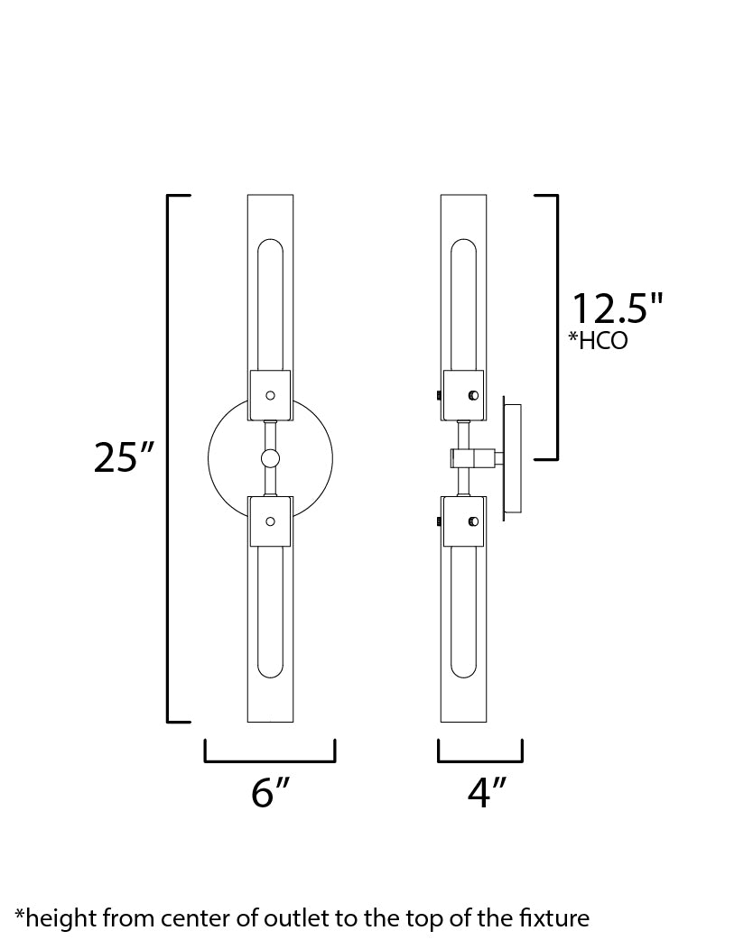 Equilibrium 2-Light LED Wall Sconce Natural Aged Brass by Maxim Lighting