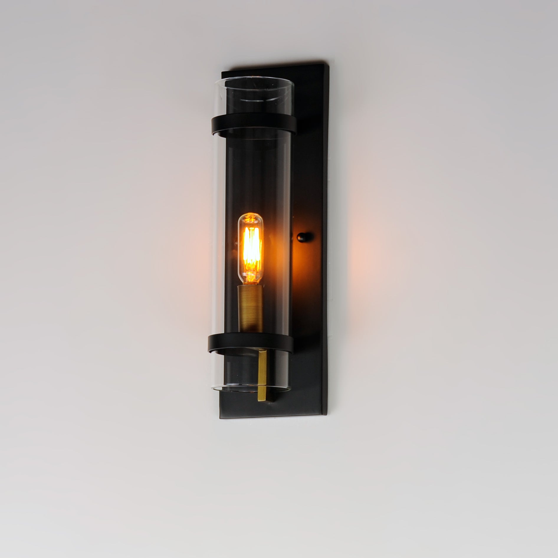 Capitol Wall Sconce Black/Antique Brass by Maxim Lighting