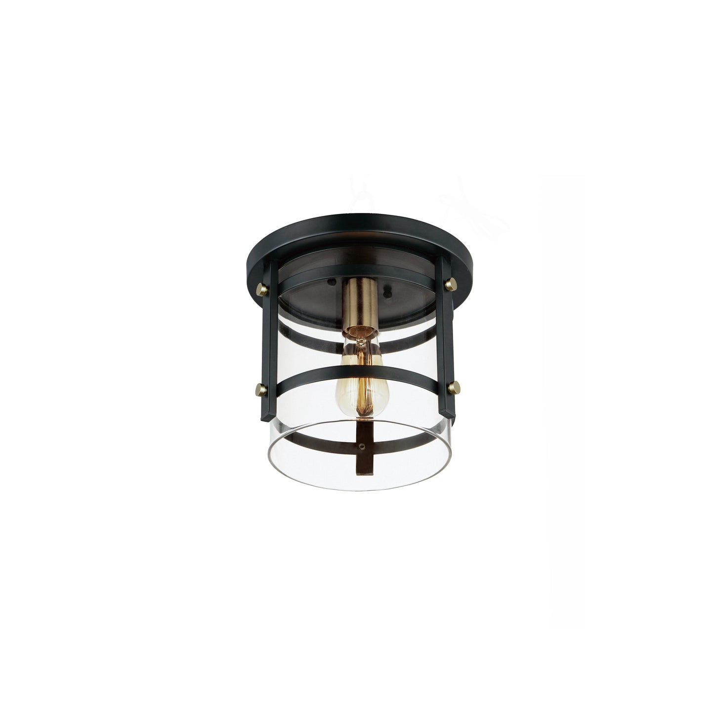 Capitol Flush Mount Black/Antique Brass by Maxim Lighting