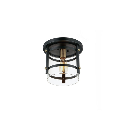 Capitol Flush Mount Black/Antique Brass by Maxim Lighting