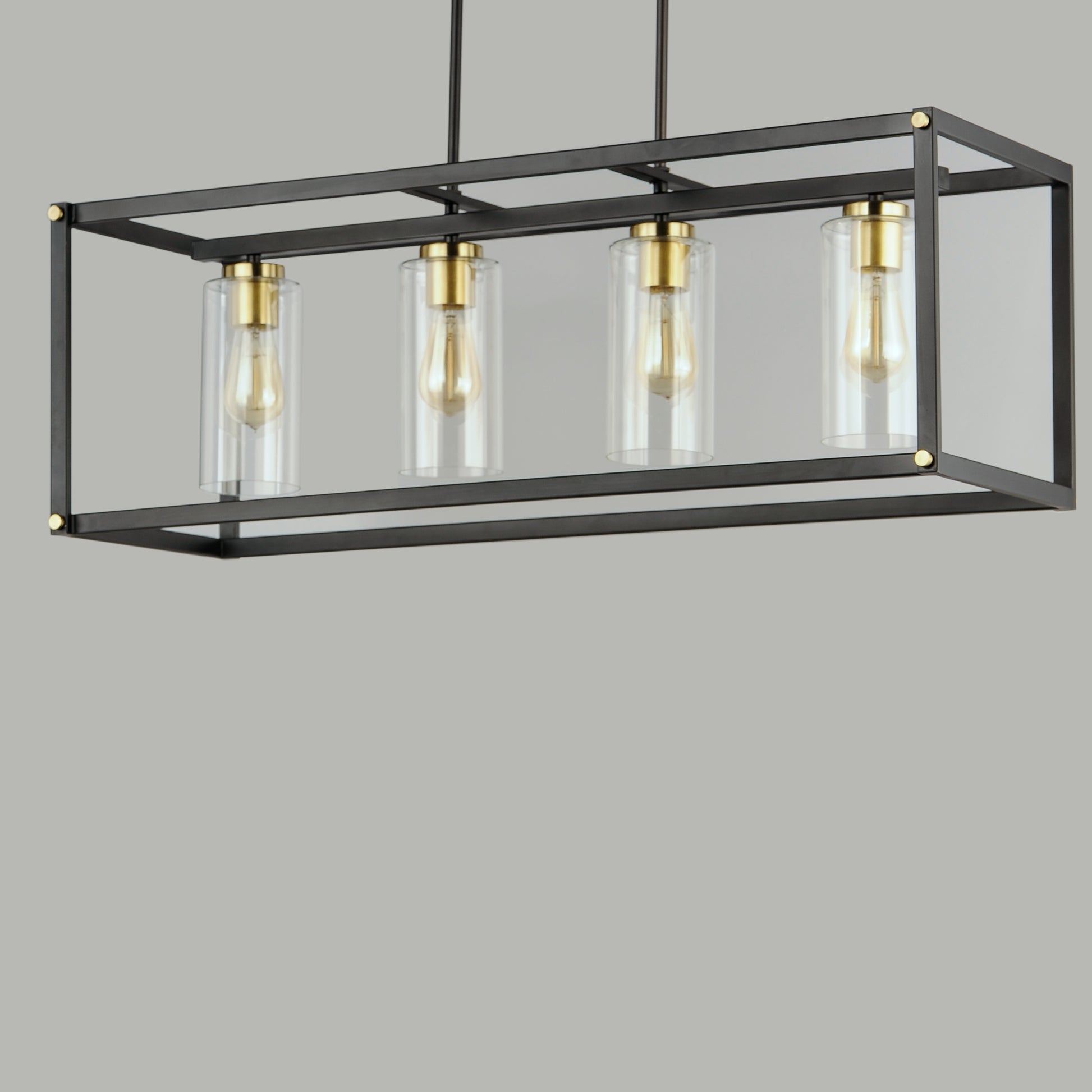 Capitol 4-Light Linear Pendant Black/Antique Brass by Maxim Lighting