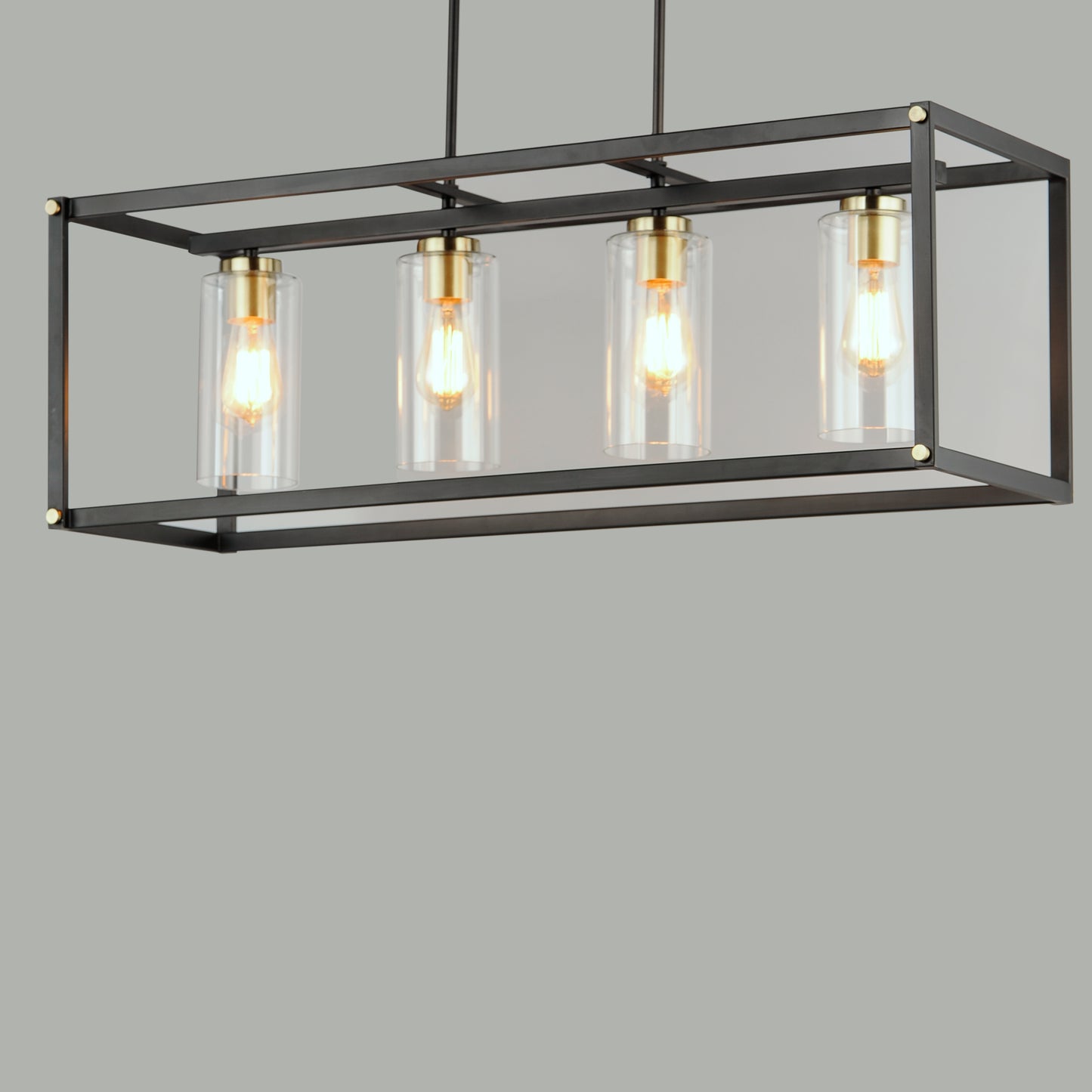 Capitol 4-Light Linear Pendant Black/Antique Brass by Maxim Lighting
