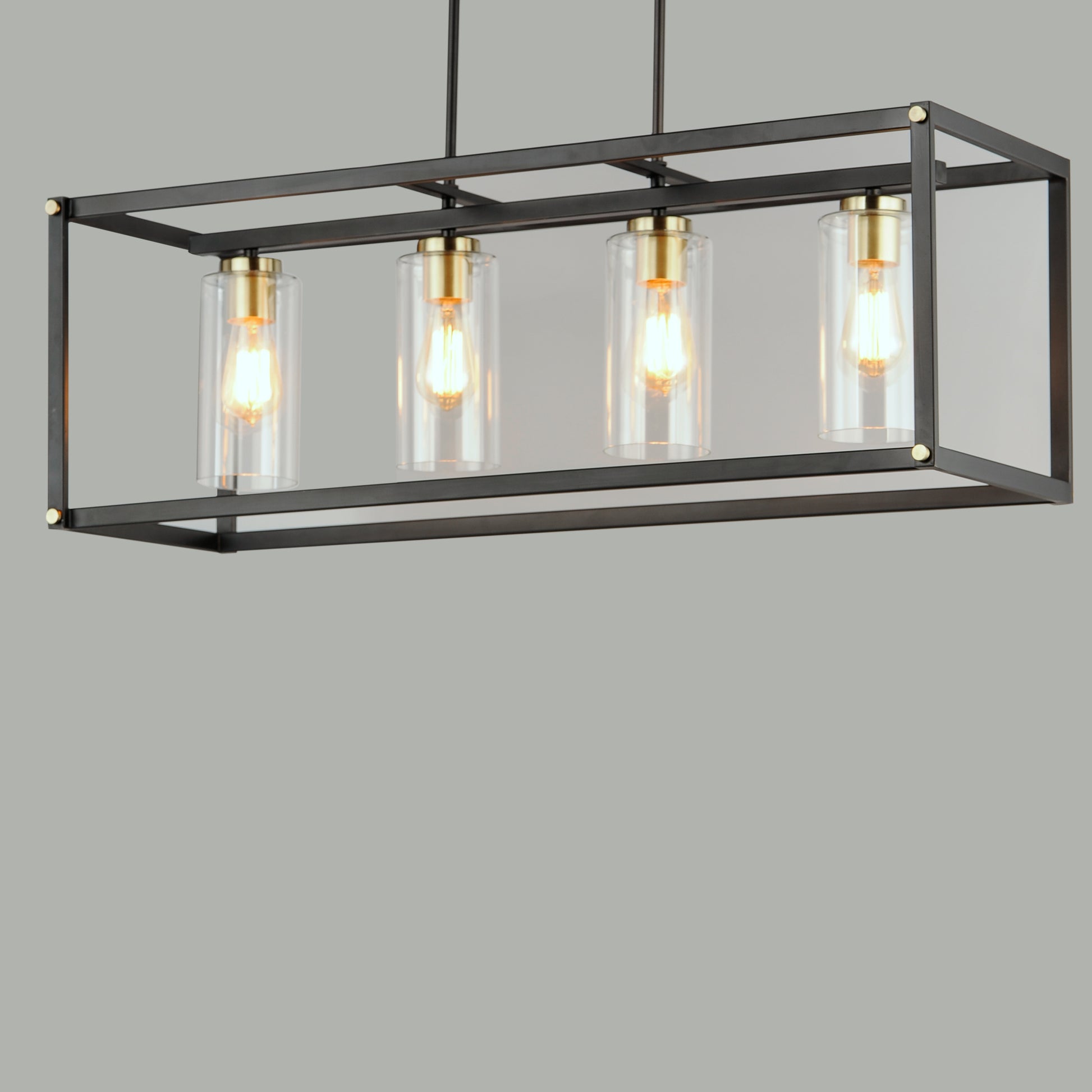 Capitol 4-Light Linear Pendant Black/Antique Brass by Maxim Lighting