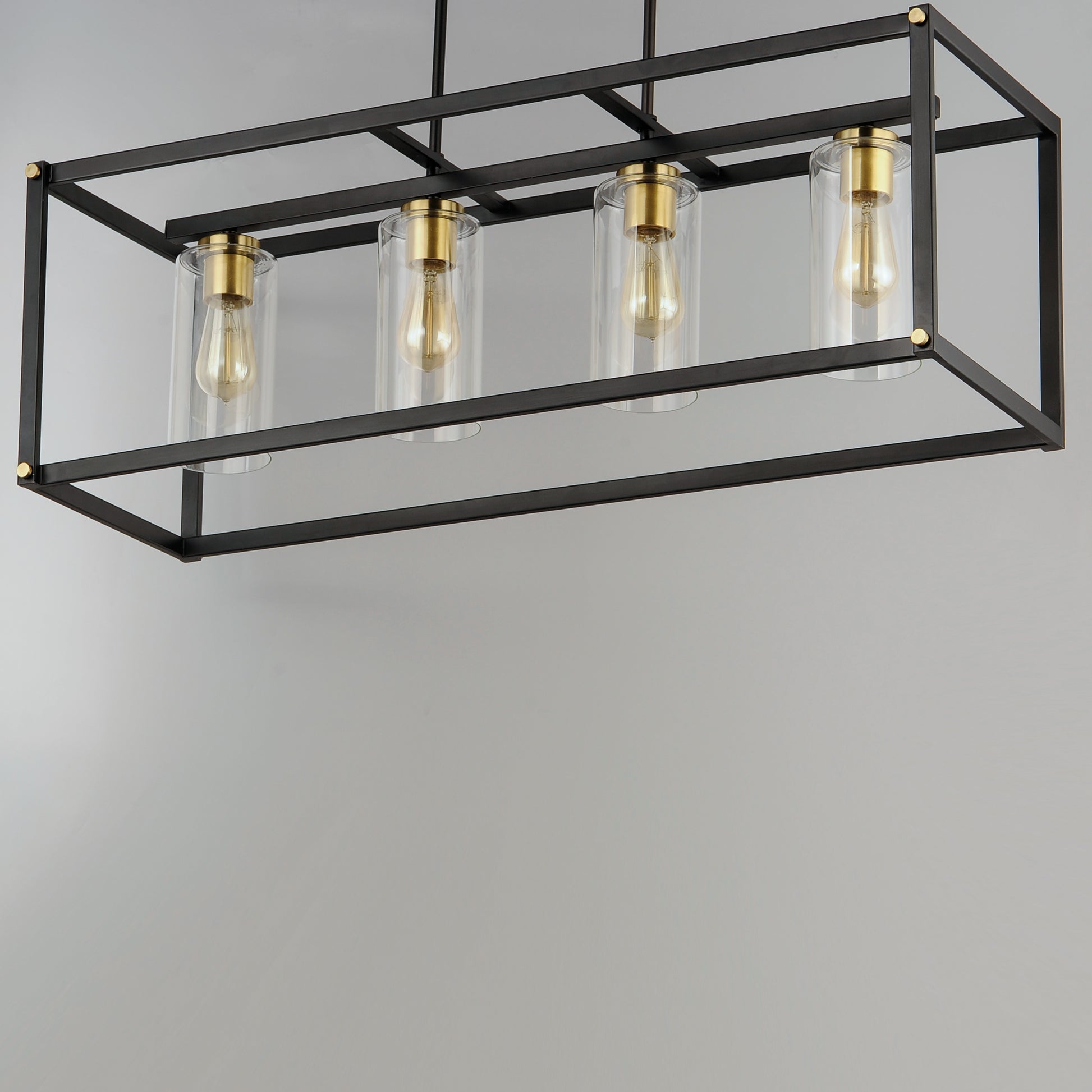 Capitol 4-Light Linear Pendant Black/Antique Brass by Maxim Lighting