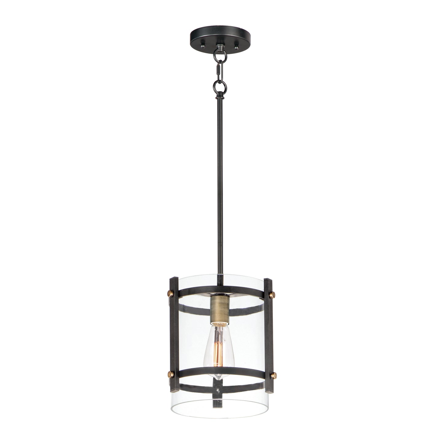 Capitol Pendant Black/Antique Brass by Maxim Lighting