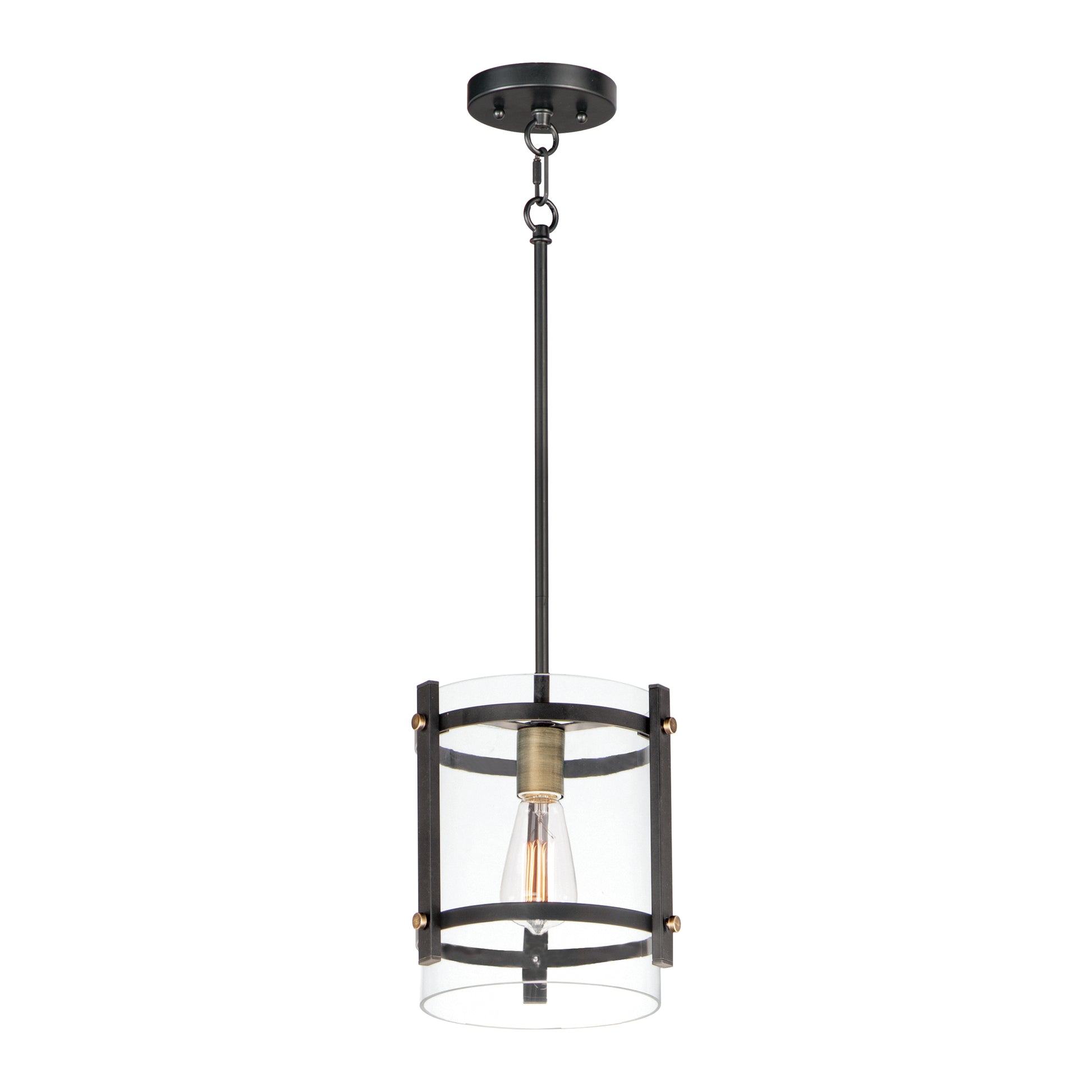 Capitol Pendant Black/Antique Brass by Maxim Lighting