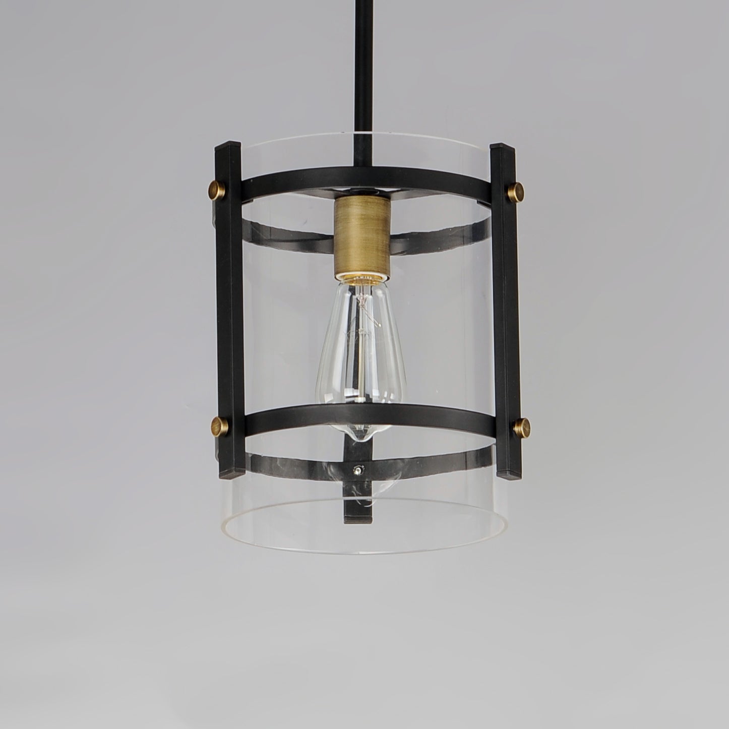 Capitol Pendant Black/Antique Brass by Maxim Lighting