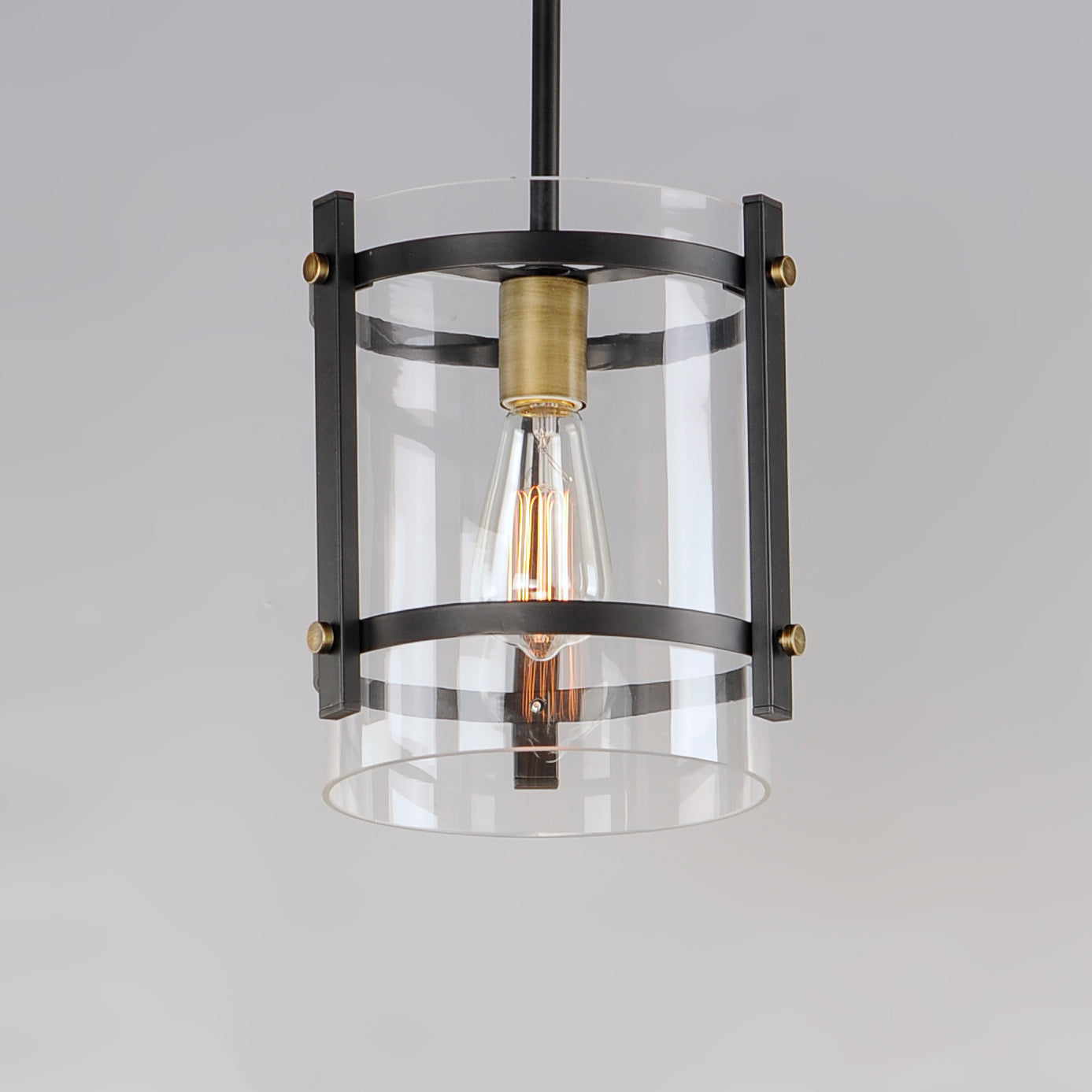 Capitol Pendant Black/Antique Brass by Maxim Lighting