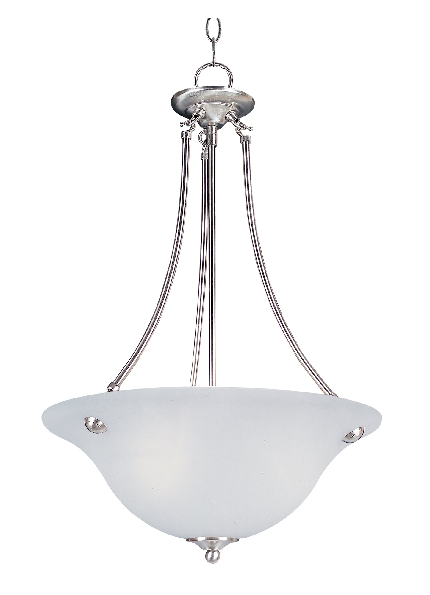 Malaga 3-Light Invert Bowl Pendant Satin Nickel by Maxim Lighting