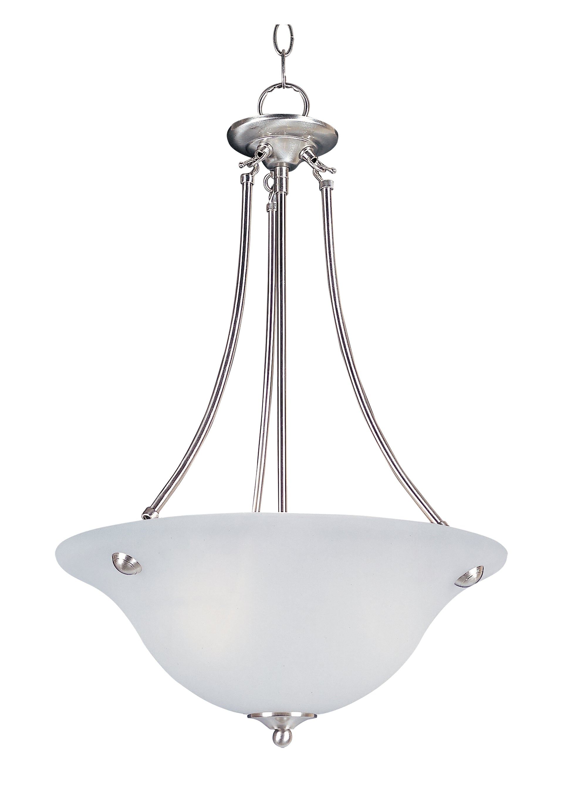 Malaga 3-Light Invert Bowl Pendant Satin Nickel by Maxim Lighting