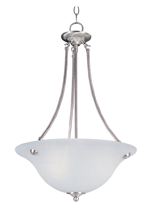 Malaga 3-Light Invert Bowl Pendant Satin Nickel by Maxim Lighting