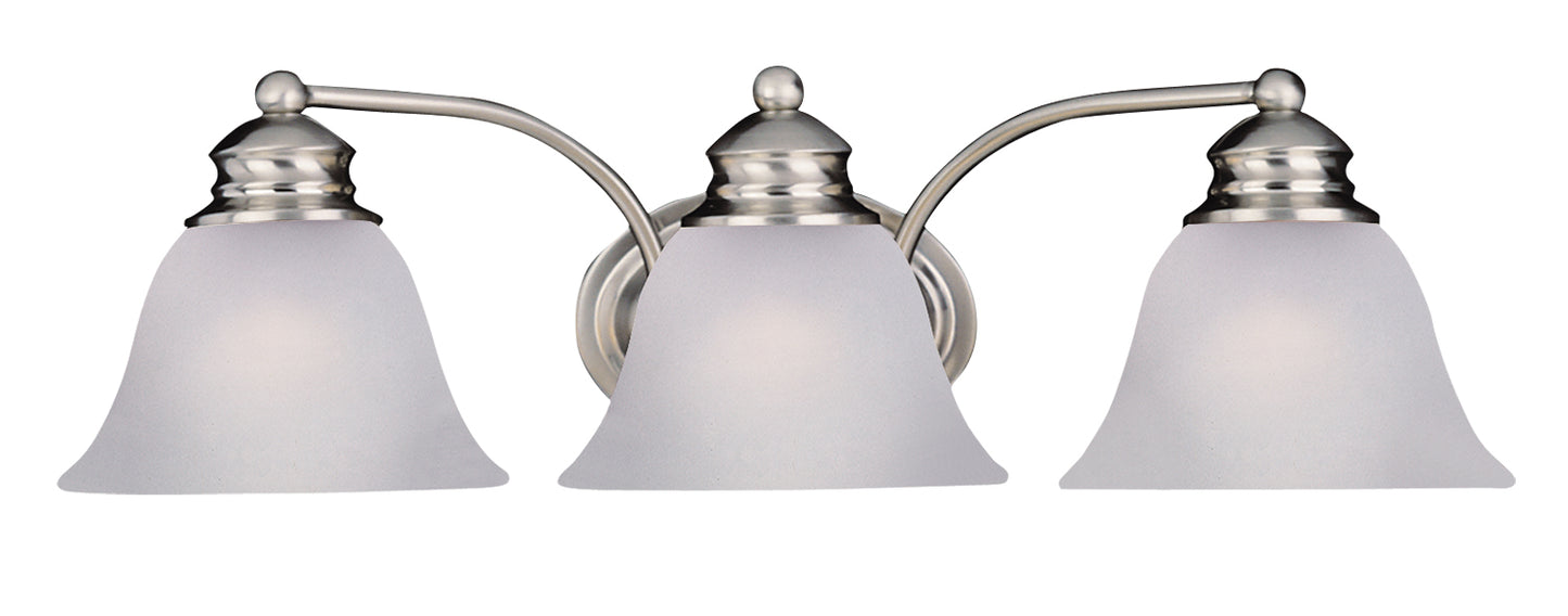 Malaga 3-Light Bath Vanity Satin Nickel by Maxim Lighting