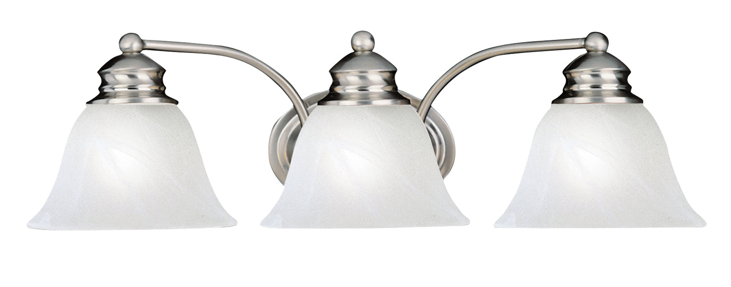 Malaga 3-Light Bath Vanity Satin Nickel by Maxim Lighting