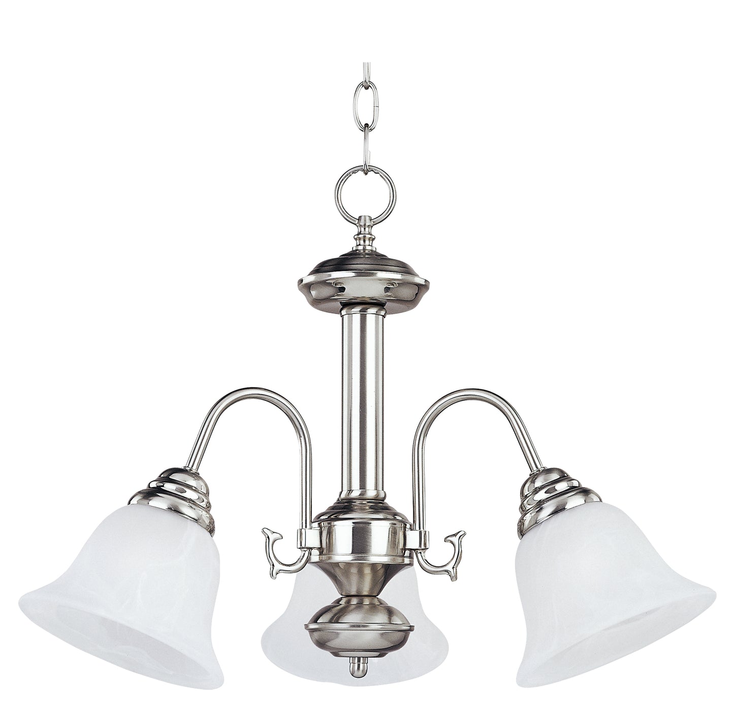 Malaga 3-Light Chandelier Satin Nickel by Maxim Lighting
