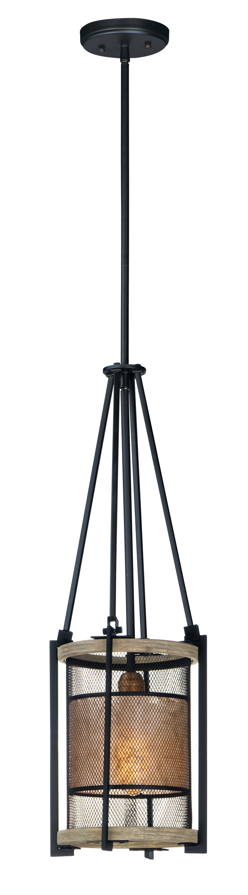 Boundry Pendant Black/Barn Wood/Antique Brass by Maxim Lighting