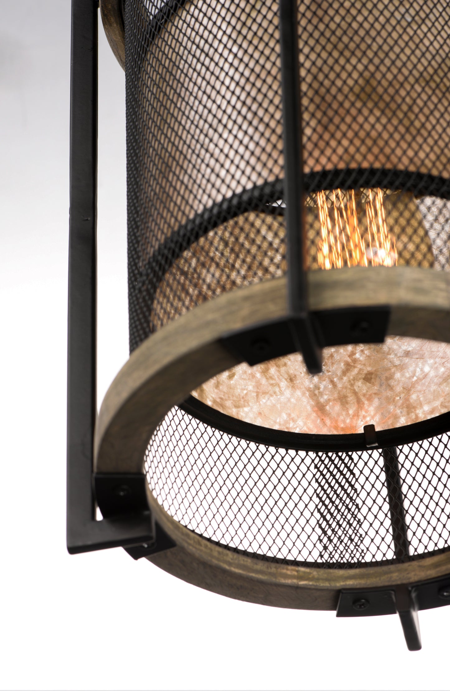 Boundry Pendant Black/Barn Wood/Antique Brass by Maxim Lighting