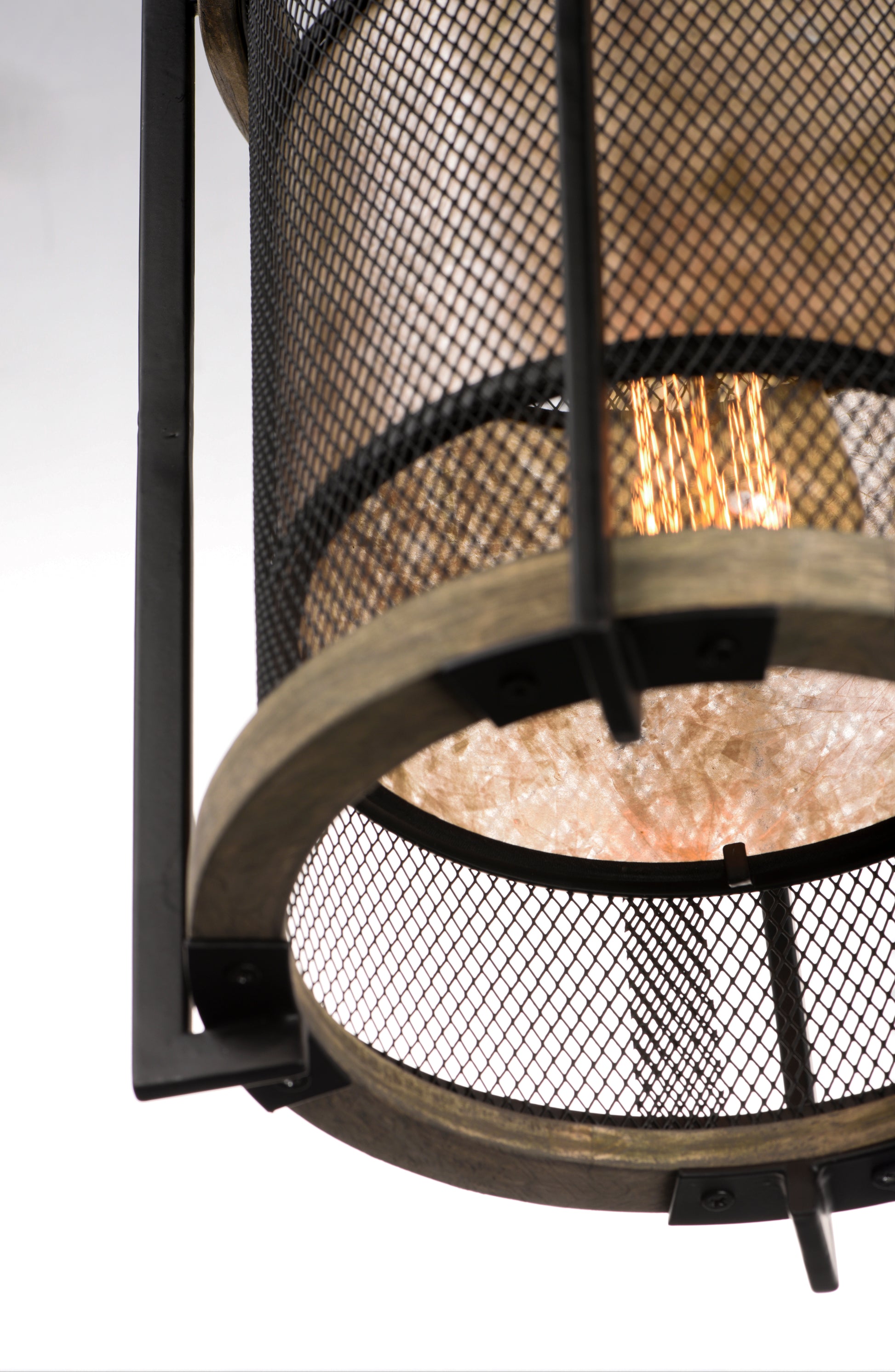Boundry Pendant Black/Barn Wood/Antique Brass by Maxim Lighting