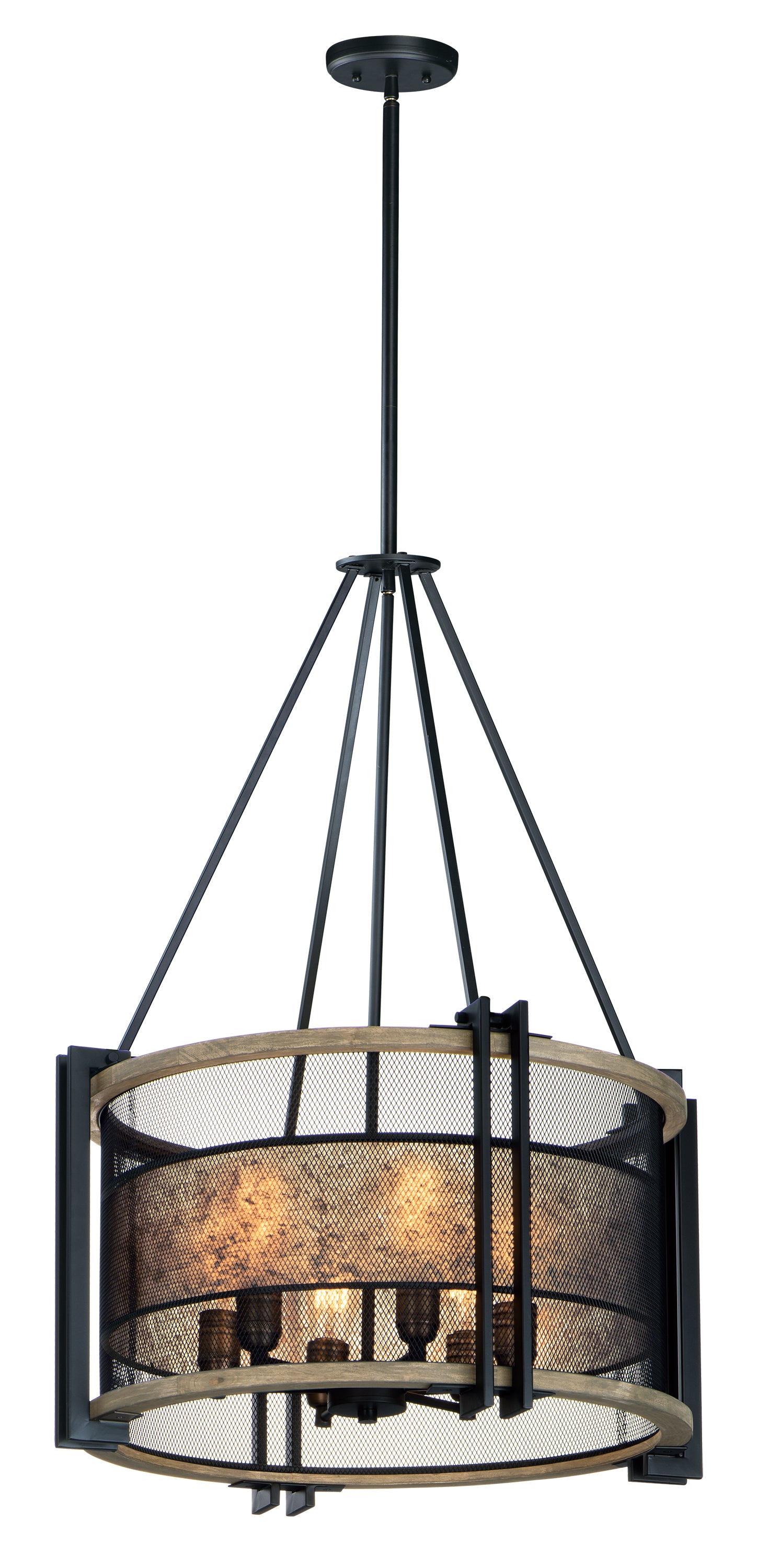 Boundry 6-Light Chandelier Black/Barn Wood/Antique Brass by Maxim Lighting