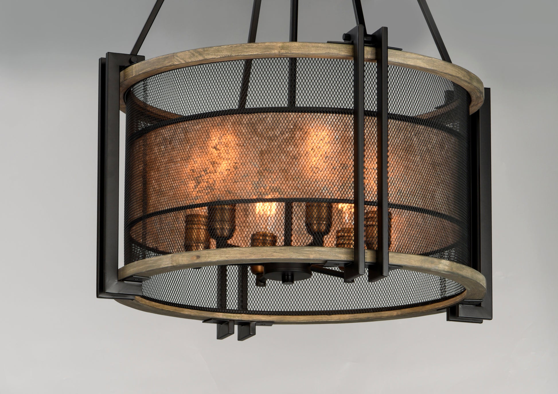 Boundry 6-Light Chandelier Black/Barn Wood/Antique Brass by Maxim Lighting