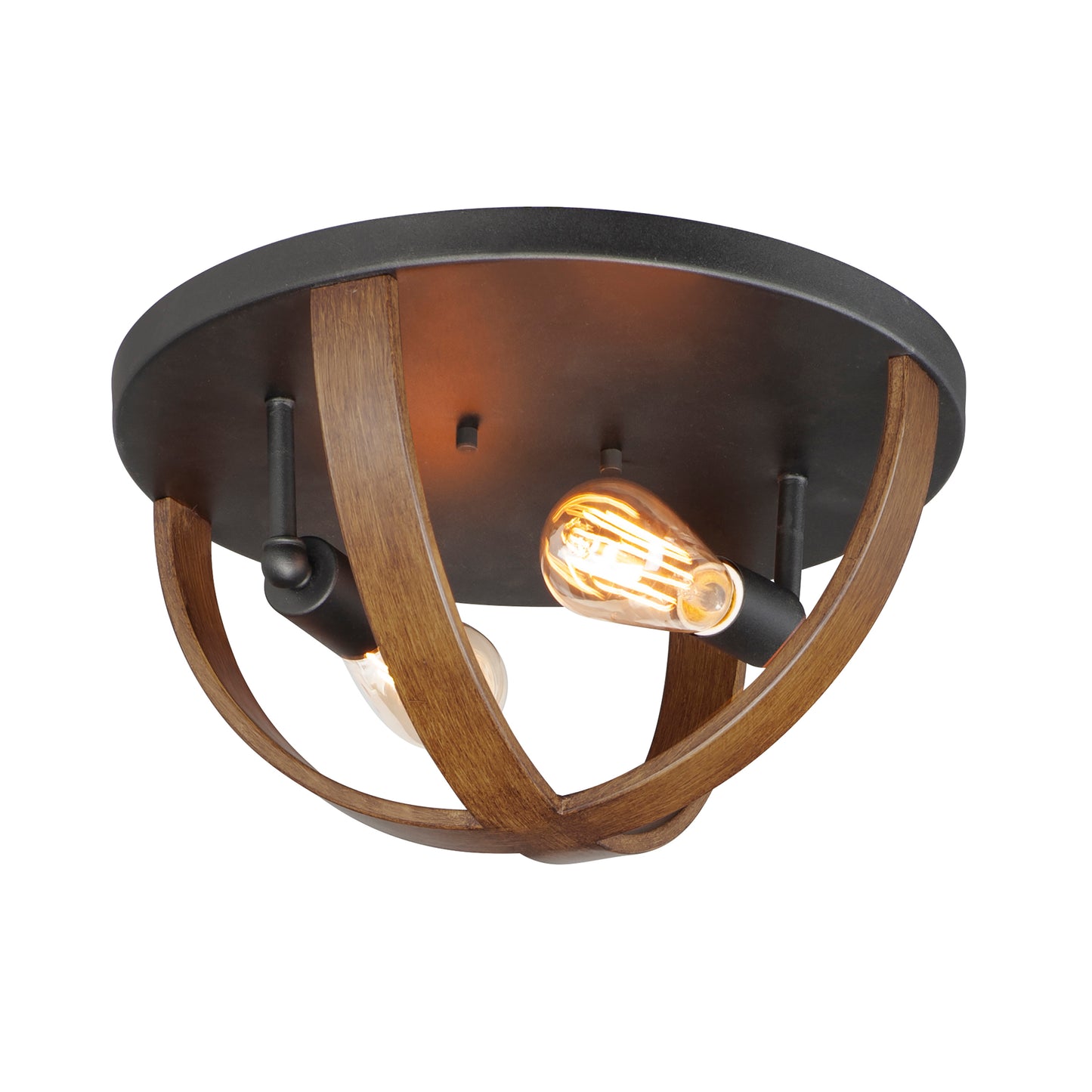 Compass 2-Light Flush Mount Antique Pecan/Black by Maxim Lighting