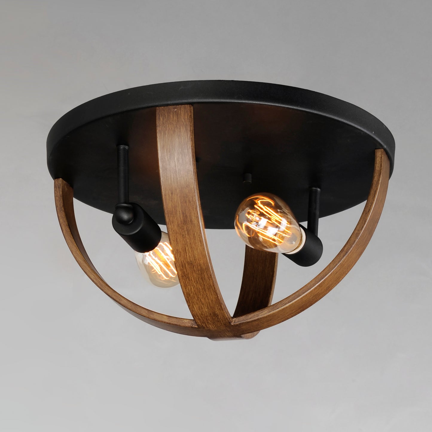 Compass 2-Light Flush Mount Antique Pecan/Black by Maxim Lighting