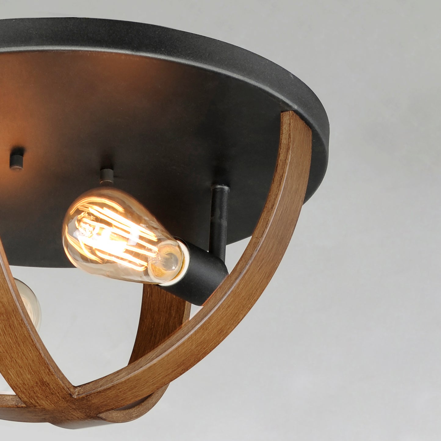 Compass 2-Light Flush Mount Antique Pecan/Black by Maxim Lighting
