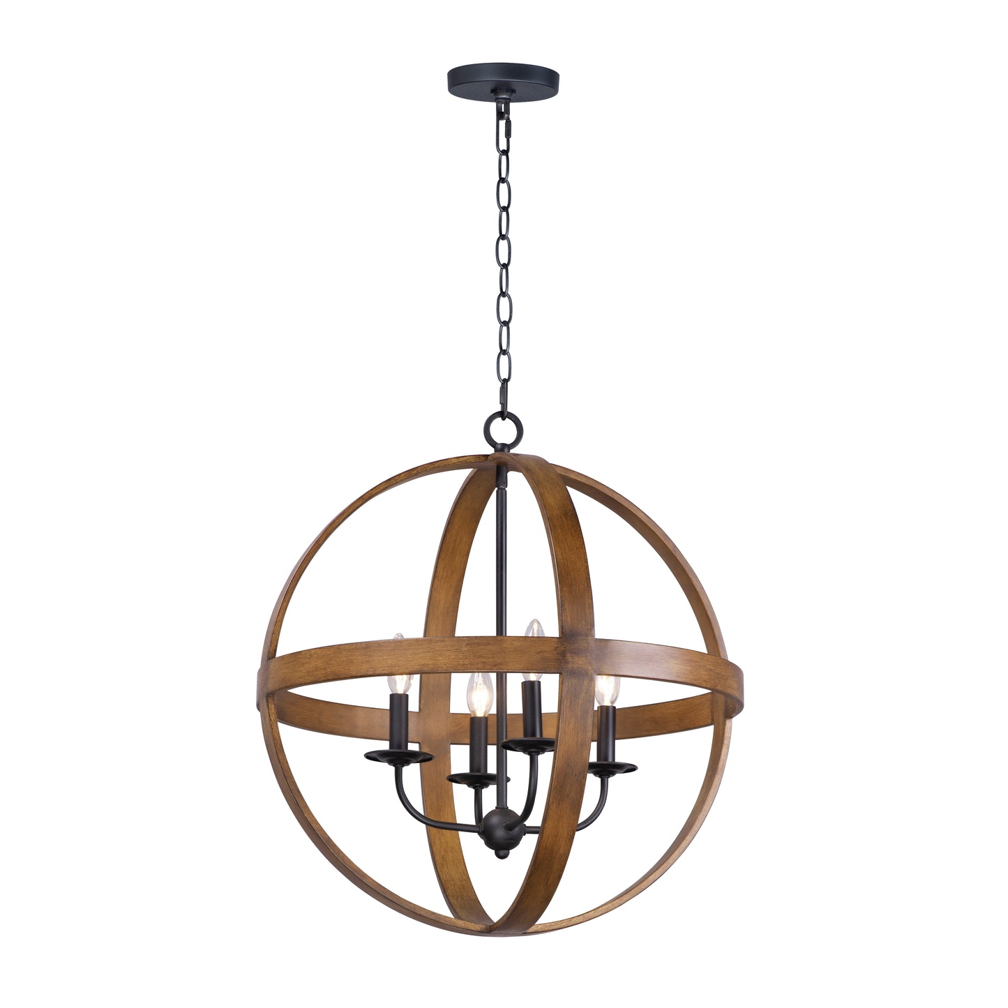 Compass 4-Light Pendant Antique Pecan/Black by Maxim Lighting