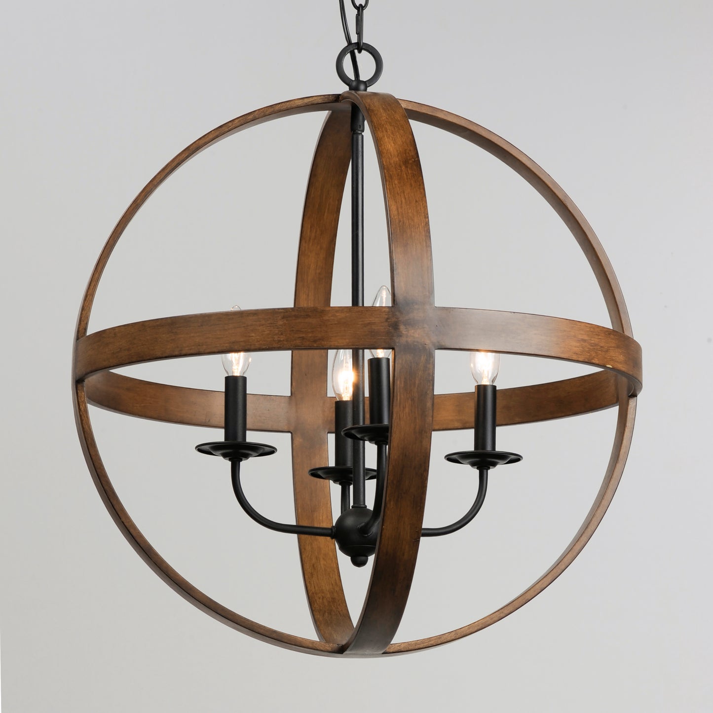 Compass 4-Light Pendant Antique Pecan/Black by Maxim Lighting