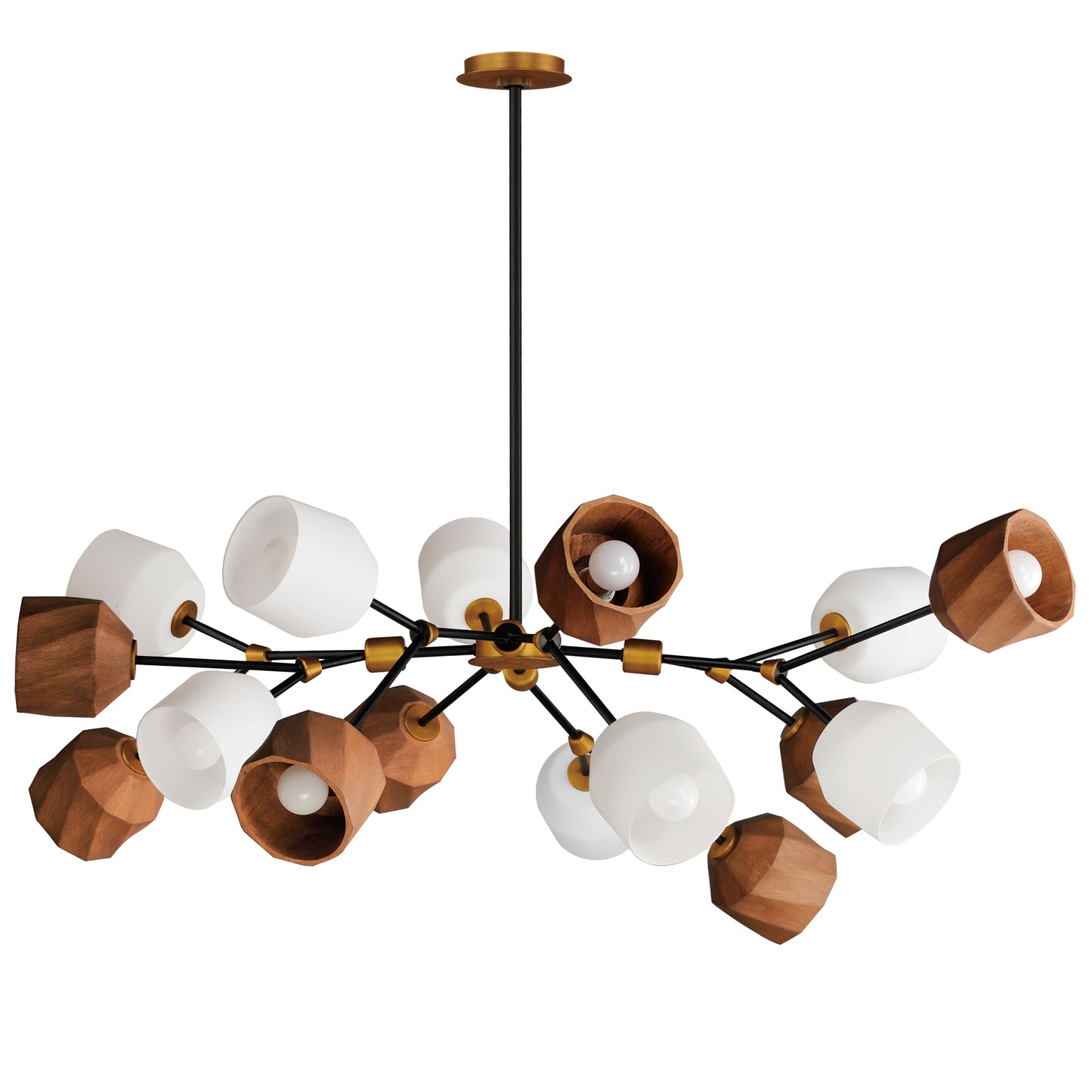 Akimbo 16-Light Pendant w LED Bulbs Dark Bronze/Antique Brass by Maxim Lighting