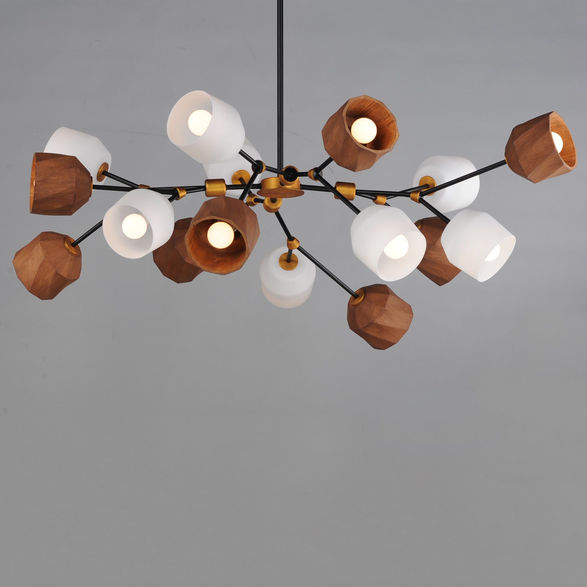 Akimbo 16-Light Pendant w LED Bulbs Dark Bronze/Antique Brass by Maxim Lighting