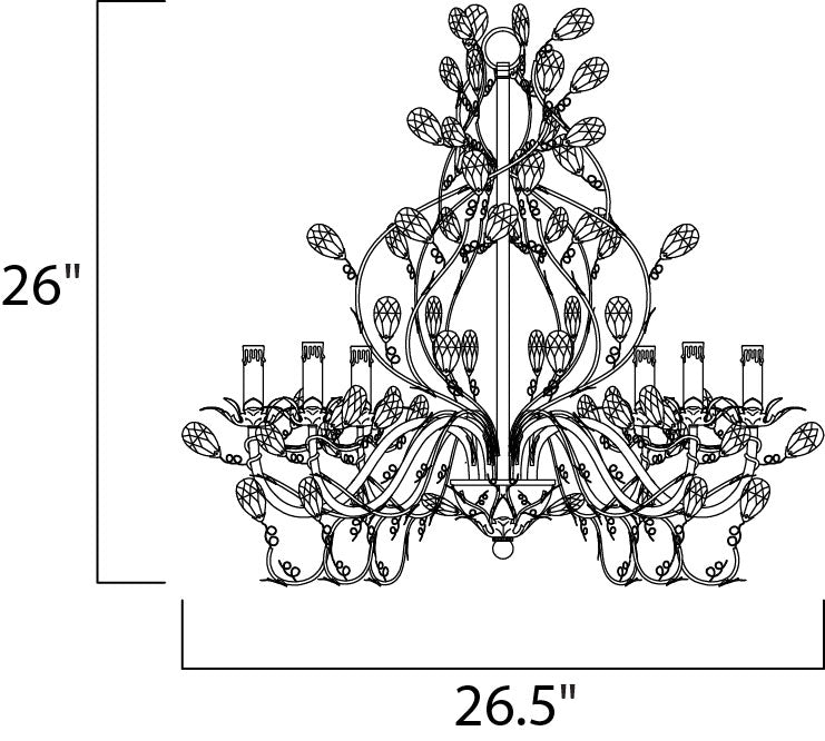 Elegante 6-Light Chandelier Etruscan Gold by Maxim Lighting
