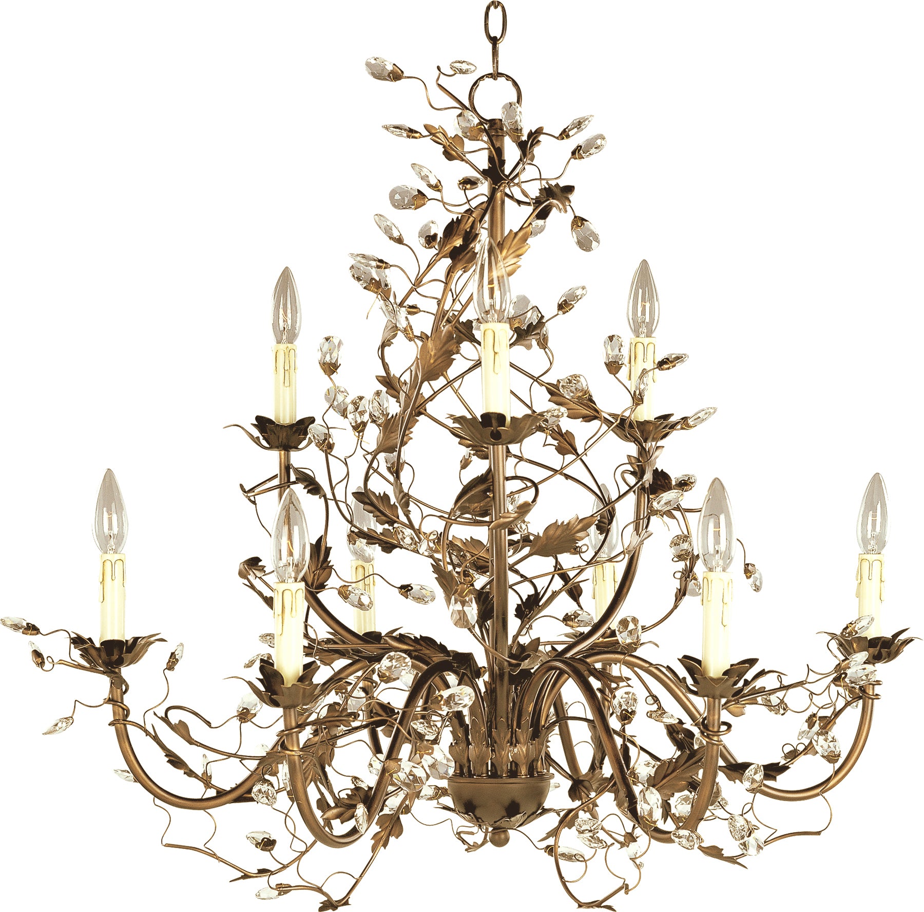Elegante 9-Light Chandelier Etruscan Gold by Maxim Lighting