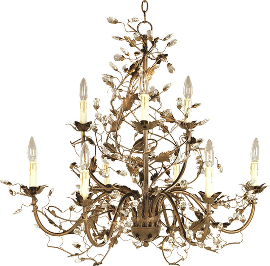 Elegante 9-Light Chandelier Etruscan Gold by Maxim Lighting
