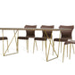Modrest Marcia Mid-Century Tobacco and Antique Brass Dining Table