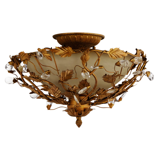 Elegante 3-Light Semi-Flush Mount Etruscan Gold by Maxim Lighting