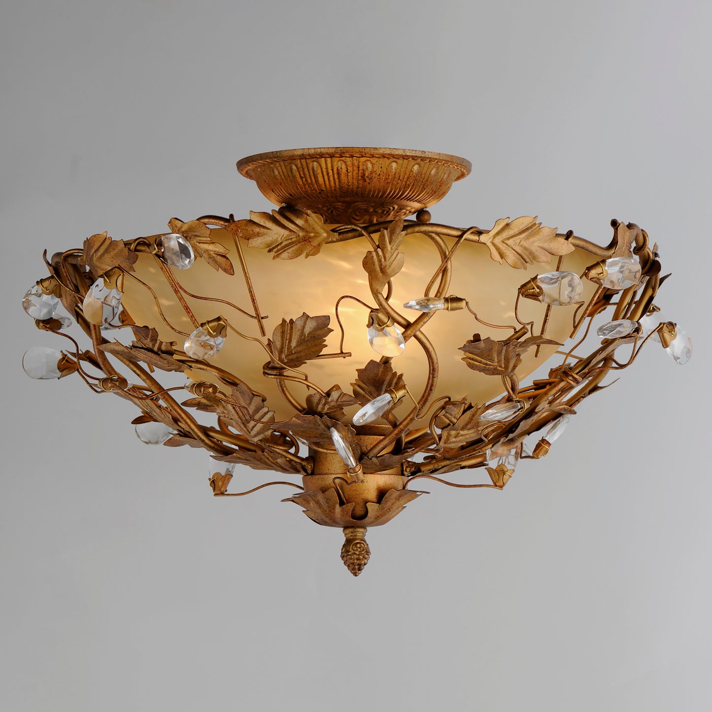Elegante 3-Light Semi-Flush Mount Etruscan Gold by Maxim Lighting