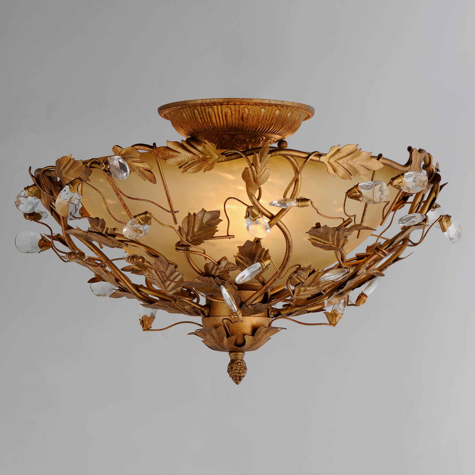 Elegante 3-Light Semi-Flush Mount Etruscan Gold by Maxim Lighting