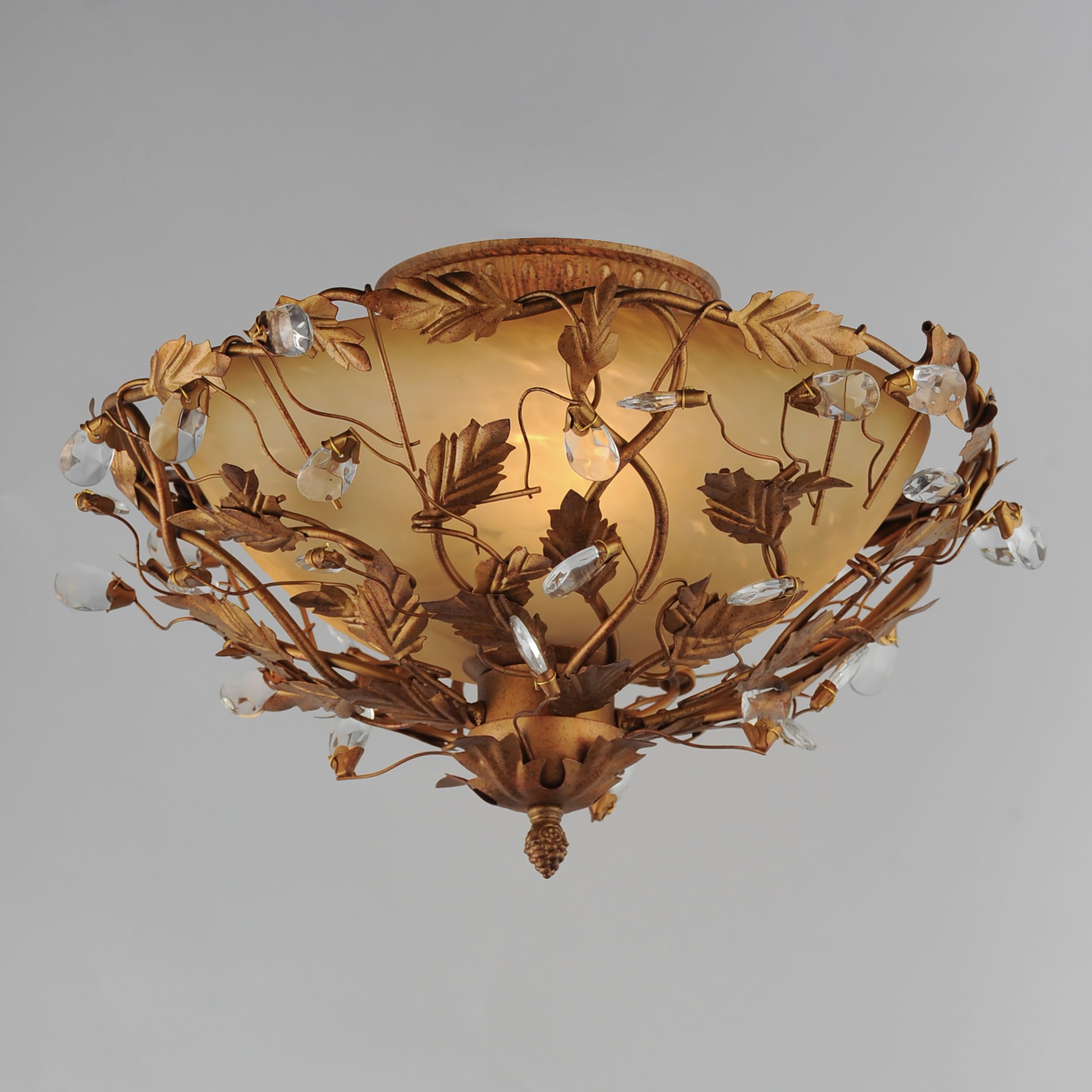 Elegante 3-Light Semi-Flush Mount Etruscan Gold by Maxim Lighting