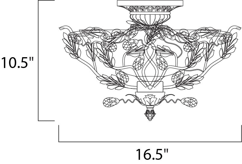 Elegante 3-Light Semi-Flush Mount Oil Rubbed Bronze by Maxim Lighting