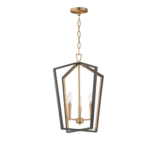 Melrose 3-Light Pendant Black/Natural Aged Brass by Maxim Lighting